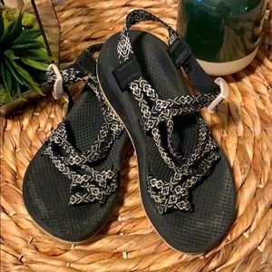 Black and White Chacos